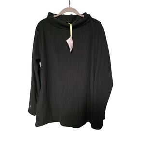 NWT Dudley Stephens Collared Pullover Women's XXL Black Warm
